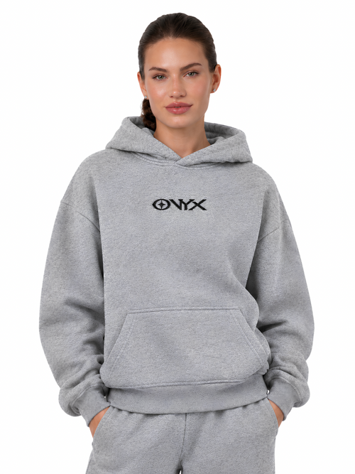 Onyx Boxy Fit Hoodie Heather Gray