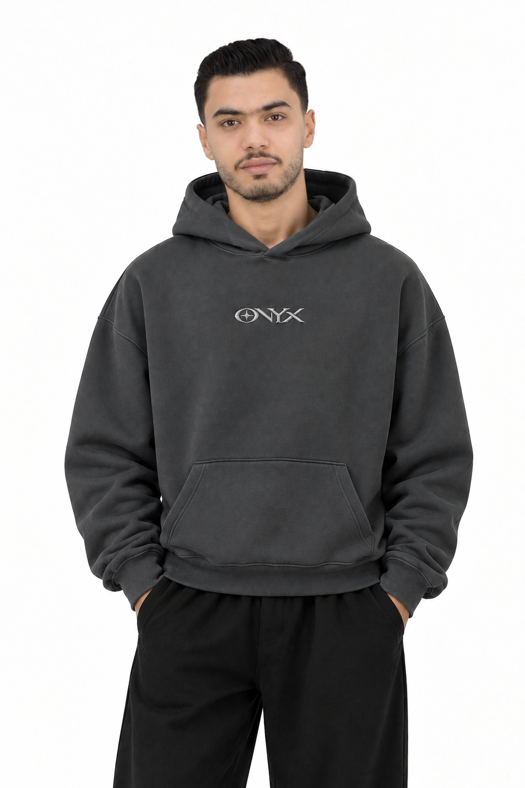 Onyx Boxy Fit Hoodie Charcoal Gray