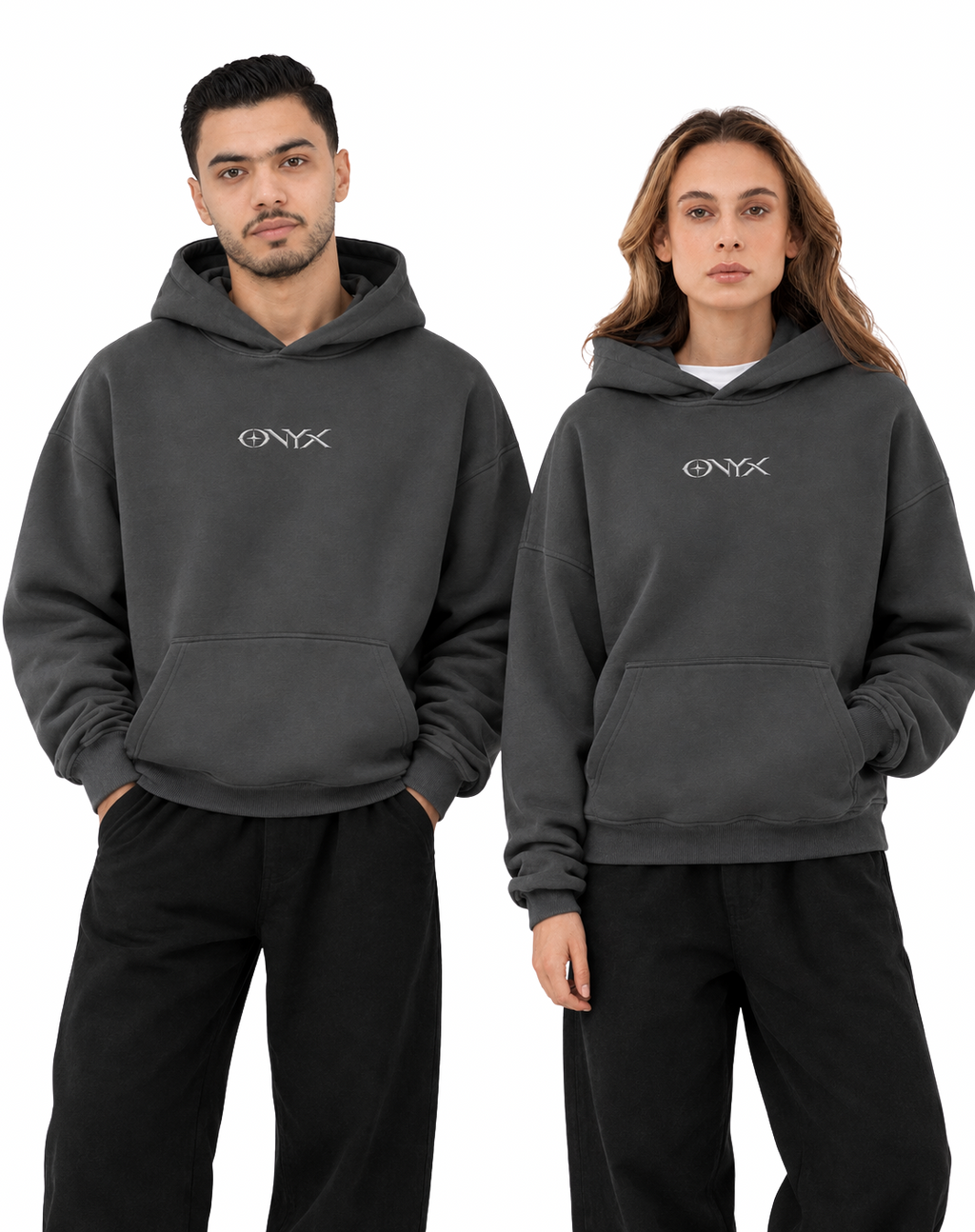 Onyx Boxy Fit Hoodie Charcoal Gray
